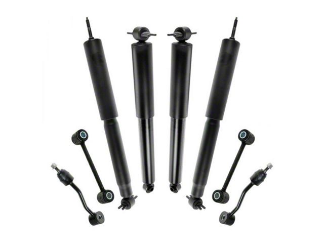 Front and Rear Shocks with Sway Bar Links (97-06 Jeep Wrangler TJ)