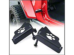 Front Foot Pegs; Paw Print (18-24 Jeep Wrangler JL)