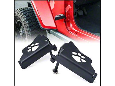 Front Foot Pegs; Paw Print (18-24 Jeep Wrangler JL)