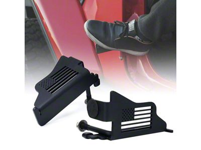 Front Foot Pegs; US Flag (18-24 Jeep Wrangler JL)