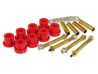 Front and Rear Main Spring Eye Bushing Kit; Red (76-86 Jeep CJ7)