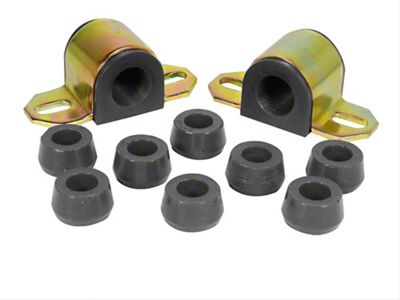 Front Sway Bar and End Link Bushing Kit; 15/16-Inch Bar; Black (76-86 Jeep CJ7)