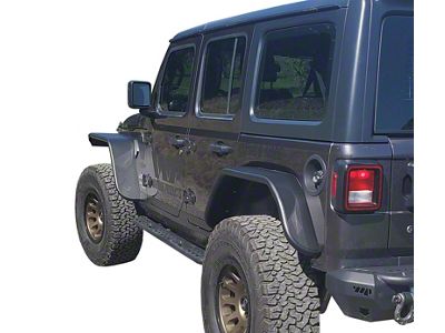 Front Tube Fender Flares; Black (18-25 Jeep Wrangler JL)