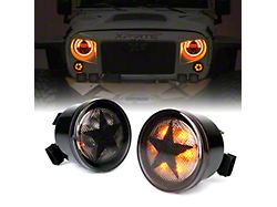 G2 Amber LED Turn Signal Lights; Smoked with Star (07-18 Jeep Wrangler JK)