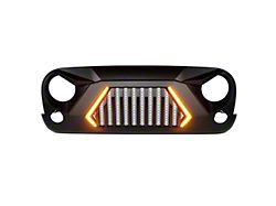 G2 Angry Series Grille with Turn Signals; Matte Black (07-18 Jeep Wrangler JK)