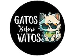 Gatos before Vatos Spare Tire Cover with Camera Cutout; Black (18-24 Jeep Wrangler JL)