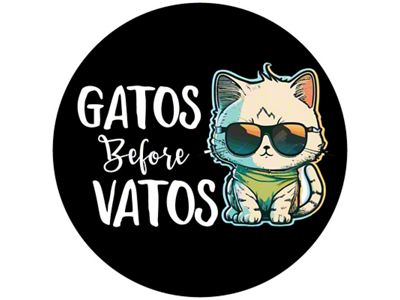 Gatos before Vatos Spare Tire Cover with Camera Cutout; Black (18-24 Jeep Wrangler JL)