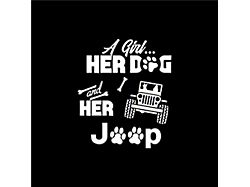 Girl, Her Dog and Jeep Spare Tire Cover with Camera Port; Black (18-24 Jeep Wrangler JL)