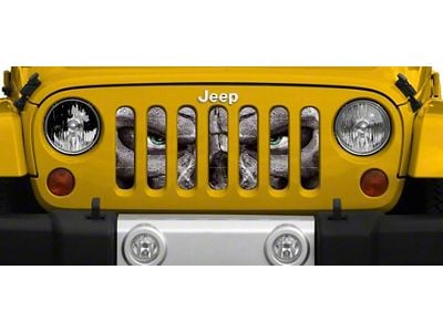 Grille Insert; Always Watching Green Eyes (18-24 Jeep Wrangler JL w/o TrailCam)