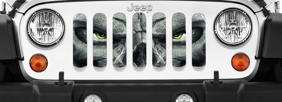 Jeep Wrangler Grille Insert; Always Watching Lime Green Eyes (87-95 ...