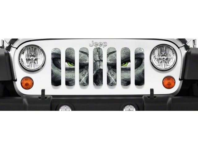 Grille Insert; Always Watching Lime Green Eyes (87-95 Jeep Wrangler YJ)