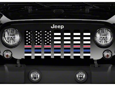Grille Insert; American Black and White Back the Blue and Nurses (87-95 Jeep Wrangler YJ)