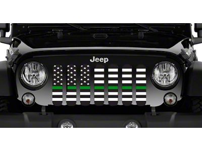 Grille Insert; American Black and White Back the Military (07-18 Jeep Wrangler JK)