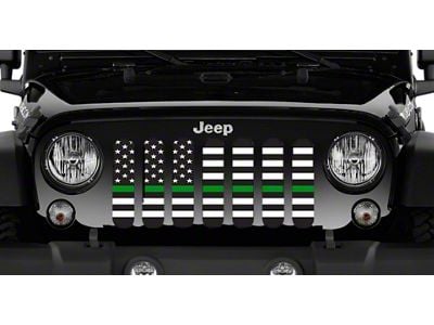 Grille Insert; American Black and White Back the Military (18-24 Jeep Wrangler JL w/o TrailCam)