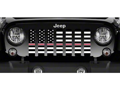 Grille Insert; American Black and White Corrections Nurse Stripe (97-06 Jeep Wrangler TJ)