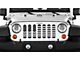 Grille Insert; American Black and White Flag (18-24 Jeep Wrangler JL w/o TrailCam)