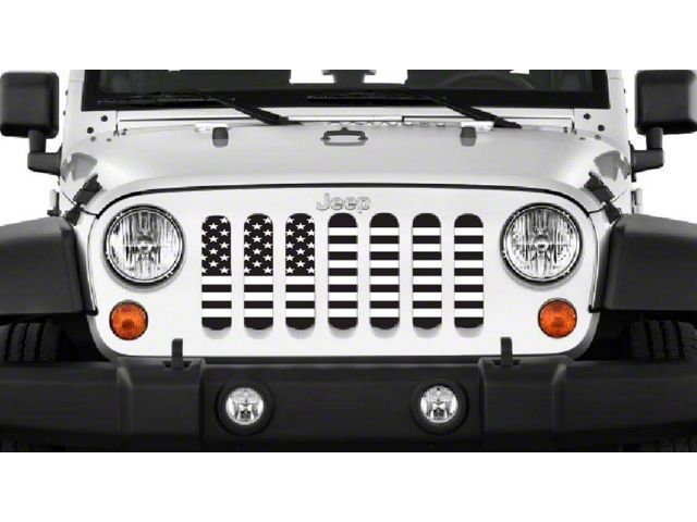 Grille Insert; American Black and White Flag (87-95 Jeep Wrangler YJ)