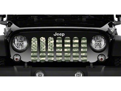Grille Insert; American Flag Digi Green Camo (07-18 Jeep Wrangler JK)