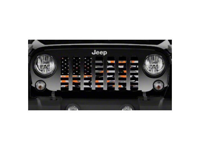 Grille Insert; American Orange Camo Flag (97-06 Jeep Wrangler TJ)