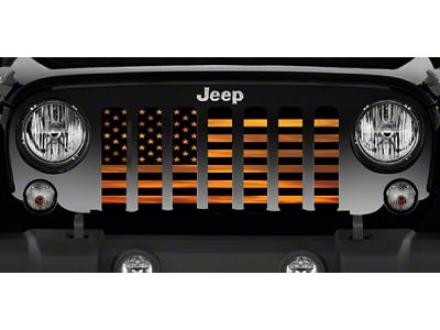 Grille Insert; American Orange Haze Flag (76-86 Jeep CJ5 & CJ7)