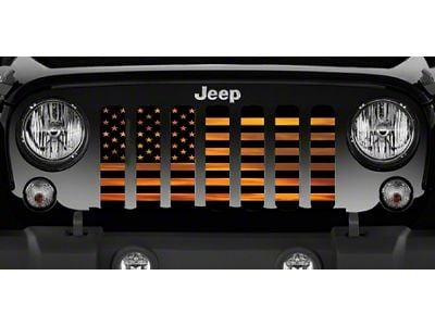 Grille Insert; American Orange Haze Flag (18-24 Jeep Wrangler JL w/o TrailCam)