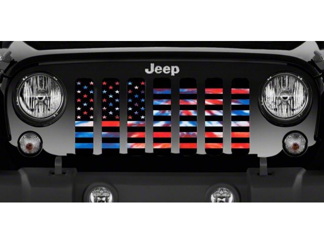 Grille Insert; American Patriotic Tie Dye (87-95 Jeep Wrangler YJ)