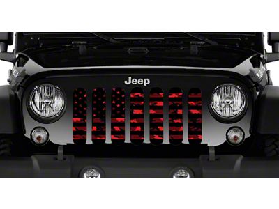 Grille Insert; American Red Digital Camo (76-86 Jeep CJ5 & CJ7)