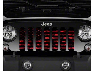 Grille Insert; American Red Digital Camo (18-24 Jeep Wrangler JL w/o TrailCam)