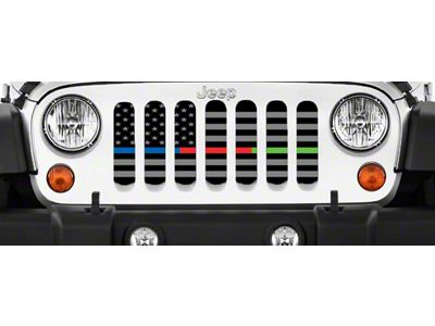 Grille Insert; American Tactical Back the Blue, Fire Department and Military (76-86 Jeep CJ5 & CJ7)