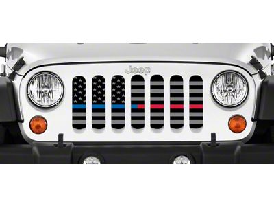 Grille Insert; American Tactical Back the Blue and Fire Department (76-86 Jeep CJ5 & CJ7)