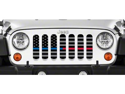 Grille Insert; American Tactical Back the Blue and Fire Department (87-95 Jeep Wrangler YJ)
