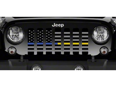 Grille Insert; American Tactical Back the Blue and Gold (07-18 Jeep Wrangler JK)