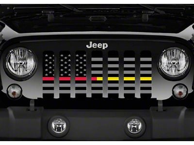 Grille Insert; American Tactical Back the Red and Gold (97-06 Jeep Wrangler TJ)