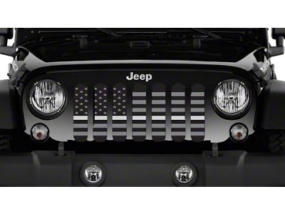 Grille Insert; American Tactical Corrections Silver Stripe (07-18 Jeep Wrangler JK)