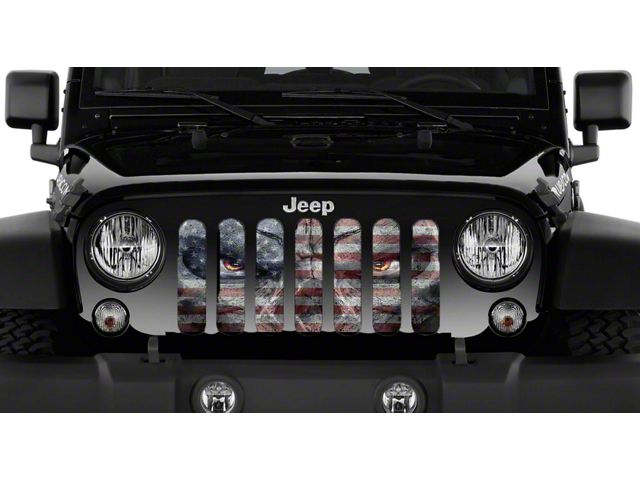 Grille Insert; Angry Patriot (76-86 Jeep CJ5 & CJ7)