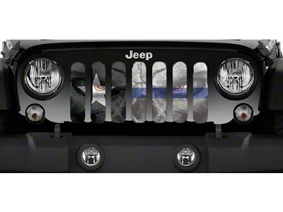 Grille Insert; Angry Texan Back the Blue (76-86 Jeep CJ5 & CJ7)