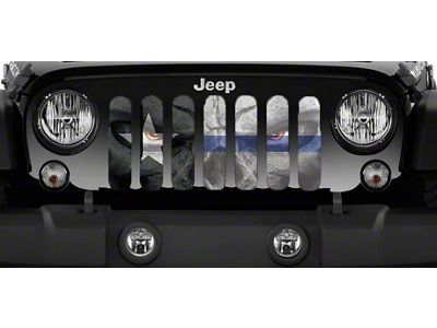 Grille Insert; Angry Texan Back the Blue (87-95 Jeep Wrangler YJ)