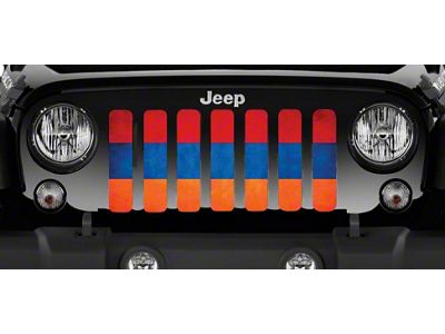 Grille Insert; Armenian Flag (76-86 Jeep CJ5 & CJ7)