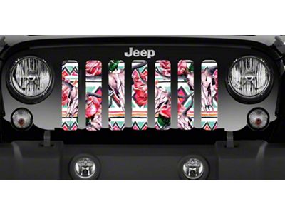 Grille Insert; Aztec Cow Skull (76-86 Jeep CJ5 & CJ7)