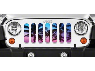 Grille Insert; Beach Palm Tree (18-24 Jeep Wrangler JL w/o TrailCam)