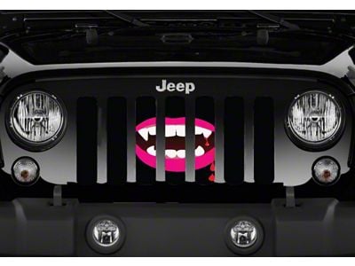 Grille Insert; Bella Pink Lips (18-24 Jeep Wrangler JL w/o TrailCam)