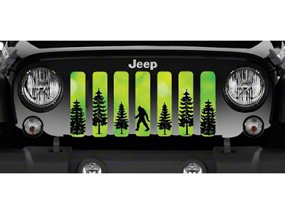 Grille Insert; Bigfoot Bright Green Background (18-24 Jeep Wrangler JL w/o TrailCam)