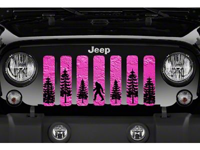 Grille Insert; Bigfoot Bright Pink Background (07-18 Jeep Wrangler JK)