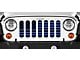 Grille Insert; Black and Blue American Flag with High Gloss Stripes on a Matte Blue Background (18-24 Jeep Wrangler JL w/ TrailCam)