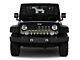 Grille Insert; Black and Gray American Flag with Gold Line (18-24 Jeep Wrangler JL w/ TrailCam)
