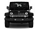 Grille Insert; Black and Gray American Flag with Mamba Snake (18-24 Jeep Wrangler JL w/ TrailCam)