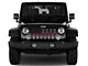 Grille Insert; Black and Gray American Flag with Red Line (18-24 Jeep Wrangler JL w/ TrailCam)