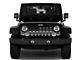 Grille Insert; Black and Gray American Flag with White Line (18-24 Jeep Wrangler JL w/ TrailCam)