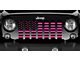 Grille Insert; Black and Hot Pink American Flag (76-86 Jeep CJ5 & CJ7)