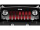 Grille Insert; Black and Red American Flag (76-86 Jeep CJ5 & CJ7)